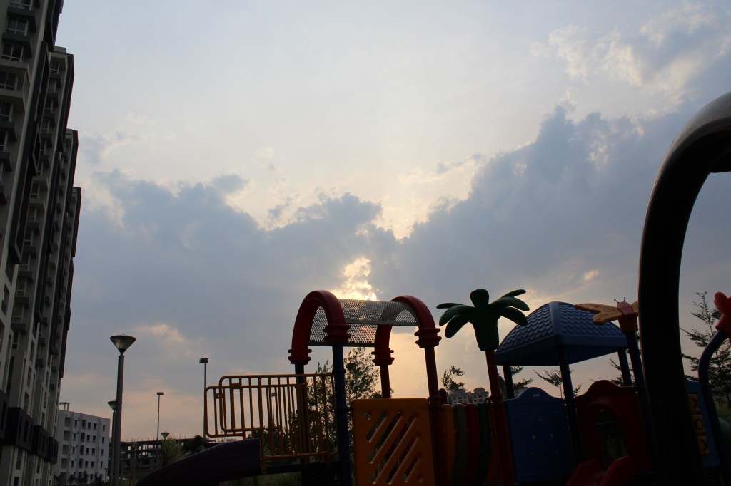 the setting sun