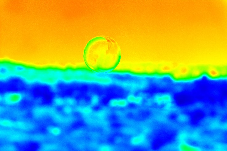 Flight of a bubble- heat background.