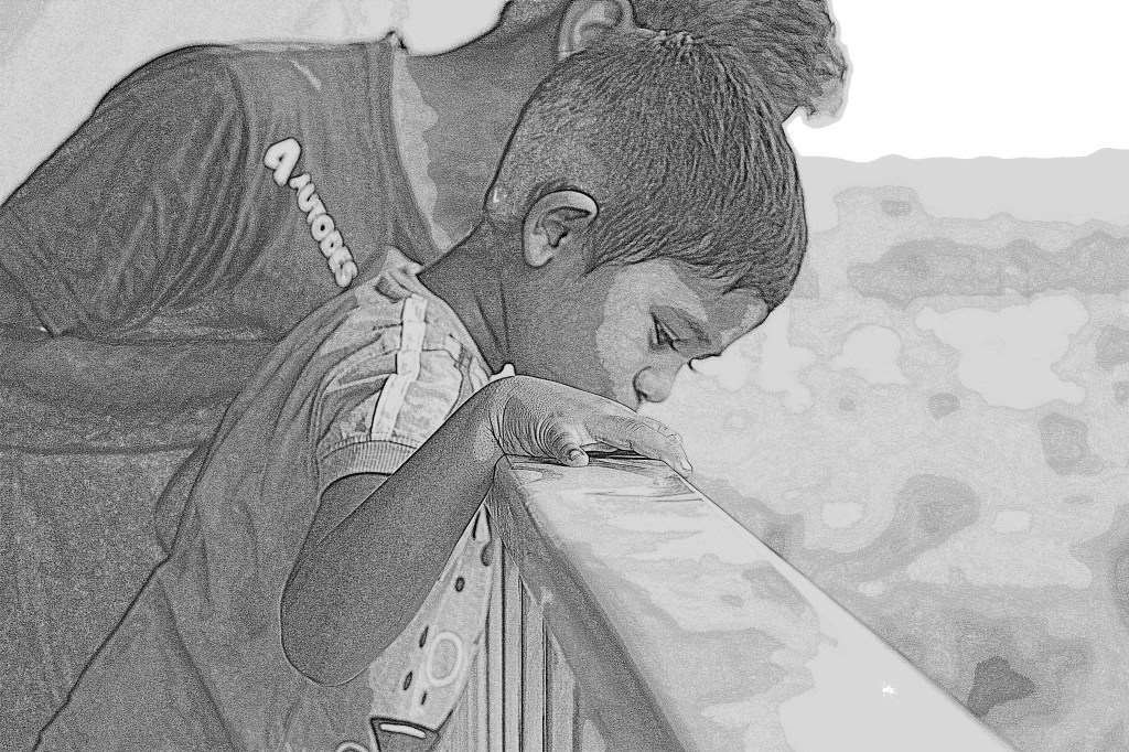 Father and son- pencil sketch