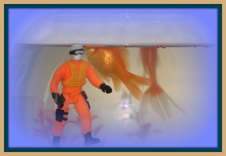 With their temporary roommate- the diver man.